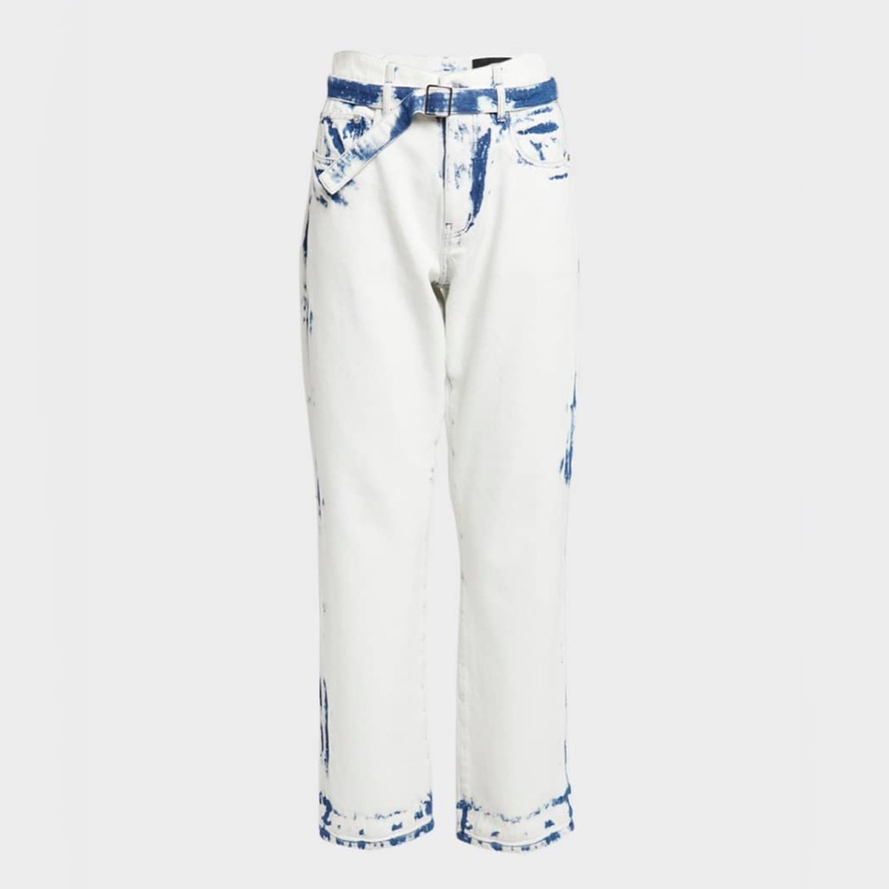 Proenza Schouler Ellsworth Bleached Boyfriend Jeans with Belt size29